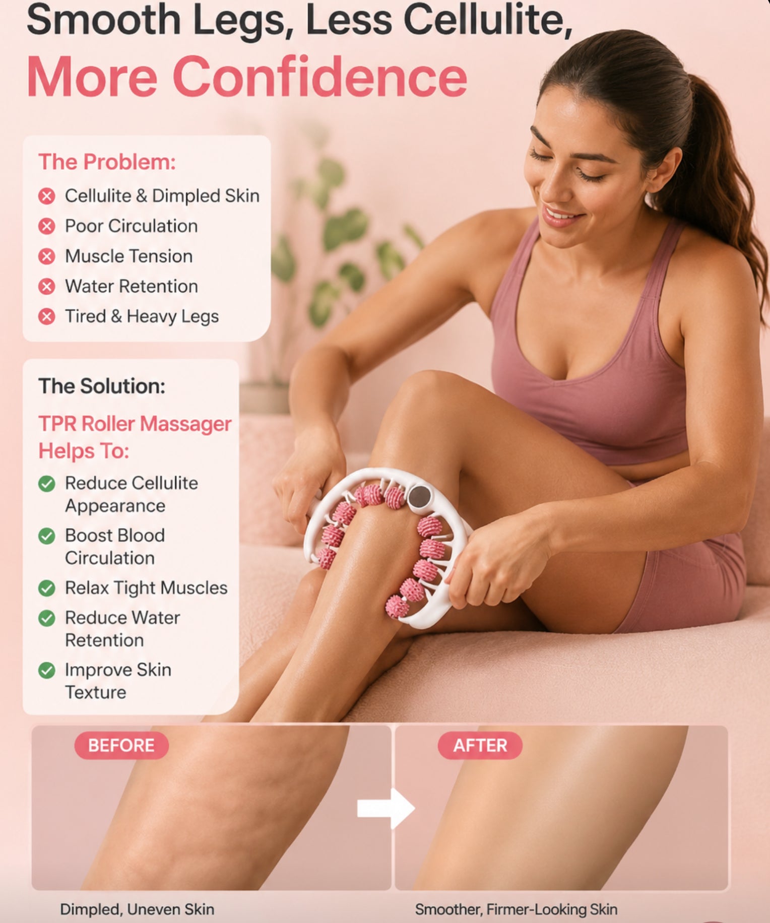 Body Sculpting Tool / 2-in-1 Anti-Cellulite Massage Roller